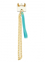 Голубой кожаный поводок с карабином для ошейника - 80 см. - Pecado - купить с доставкой в Вологде