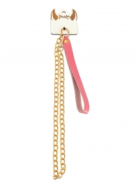 Розовый кожаный поводок с карабином для ошейника - 80 см. - Pecado - купить с доставкой в Вологде