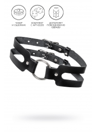 Черный кожаный чокер-ошейник из двух ремешков - Pecado - купить с доставкой в Вологде