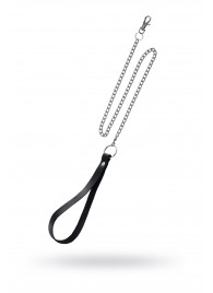 Поводок с ручкой из черной натуральной кожи и карабином для ошейника - Pecado - купить с доставкой в Вологде