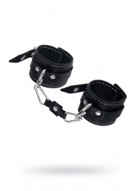 Черные двухслойные наручники с белой строчкой - Pecado - купить с доставкой в Вологде