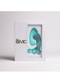 Бирюзовый вакуумный стимулятор клитора с вагинальными виброшариками - Youvic