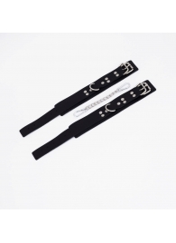 Черные кожаные оковы с регулируемыми ремешками - Crazy Handmade - купить с доставкой в Вологде