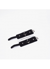 Черные кожаные наручники с хромированной фурнитурой - Crazy Handmade - купить с доставкой в Вологде