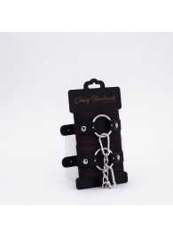 Черно-красные кожаные наручники - Crazy Handmade - купить с доставкой в Вологде