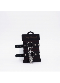 Черно-красные кожаные оковы - Crazy Handmade - купить с доставкой в Вологде