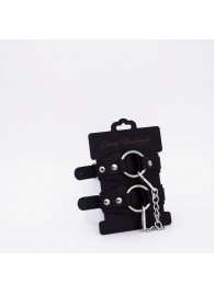 Черные кожаные оковы с кольцом - Crazy Handmade - купить с доставкой в Вологде