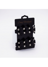 Черные кожаные оковы из звеньев - Crazy Handmade - купить с доставкой в Вологде