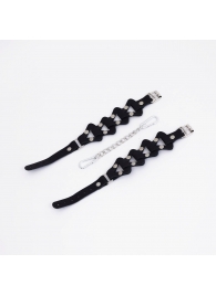 Черные кожаные оковы из звеньев - Crazy Handmade - купить с доставкой в Вологде