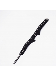 Черный однослойный кожаный ошейник с имитацией воротничка - Crazy Handmade - купить с доставкой в Вологде