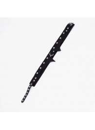 Черный однослойный кожаный ошейник с имитацией фигурного воротничка - Crazy Handmade - купить с доставкой в Вологде