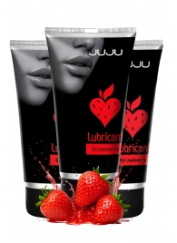 Набор из 3 съедобных лубрикантов JUJU со вкусом клубники - JuJu - купить с доставкой в Вологде