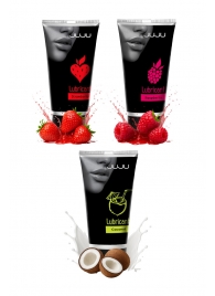 Набор из 3 съедобных лубрикантов JUJU (клубника, малина, кокос) - JuJu - купить с доставкой в Вологде