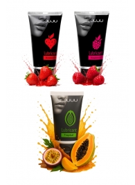 Набор из 3 съедобных лубрикантов JUJU (клубника, малина, тропические фрукты) - JuJu - купить с доставкой в Вологде