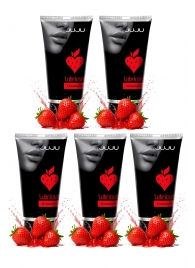 Набор из 5 съедобных лубрикантов JUJU со вкусом клубники - JuJu - купить с доставкой в Вологде