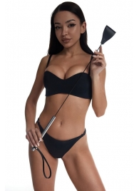 Стек с широким черным кожаным наконечником и металлической ручкой - 67 см. - Crazy Handmade - купить с доставкой в Вологде