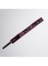 Черно-розовый ошейник с золотистой фурнитурой - Crazy Handmade - купить с доставкой в Вологде