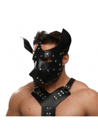 Черная кожаная маска «Собака» - Crazy Handmade - купить с доставкой в Вологде