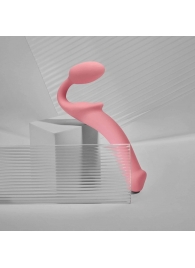 Розовый безремневой страпон Strap-on-me Semi-Realistic Bendable Strap-On size M - Strap-on-me - купить с доставкой в Вологде