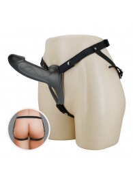 Черный полый мужской страпон London - 16,8 см. - Baile - купить с доставкой в Вологде