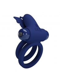 Синее эрекционное кольцо с вибростимуляцией клитора - Baile - в Вологде купить с доставкой