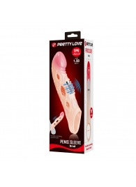 Телесная удлиняющая насадка с рельефом и вибрацией Brad - 21,3 см. - Baile - в Вологде купить с доставкой