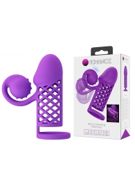 Фиолетовая вибронасадка с клиторальным отростком Harden - Baile - в Вологде купить с доставкой