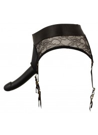 Черный женский страпон Strap-on Set: трусики и насадка - Orion - купить с доставкой в Вологде