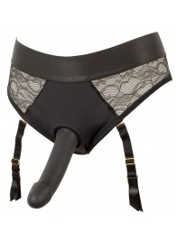 Черный женский страпон Strap-on Set: трусики и насадка - Orion - купить с доставкой в Вологде