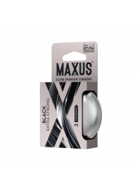 Черные утолщенные презервативы MAXUS Extra Strong с железным кейсом - 3 шт. - Maxus - купить с доставкой в Вологде