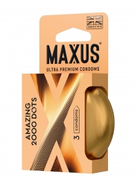 Точечные презервативы MAXUS 2000 Amazing Dots с железным кейсом - 3 шт. - Maxus - купить с доставкой в Вологде