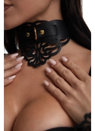 Фигурный чокер с узорами и золотистой фурнитурой - Crazy Handmade - купить с доставкой в Вологде