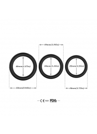 Набор из 3 черных эрекционных колец Stay Hard - Boys of Toys - в Вологде купить с доставкой