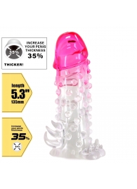 Прозрачно-розовая насадка на пенис Wilford - 13,5 см. - Baile - в Вологде купить с доставкой