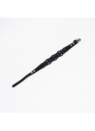 Черный ажурный чокер с золотистой фурнитурой - Crazy Handmade - купить с доставкой в Вологде