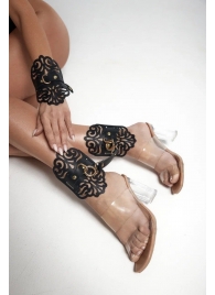 Черный фигурные оковы с золотистой фурнитурой - Crazy Handmade - купить с доставкой в Вологде