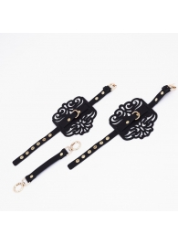 Черный фигурные оковы с золотистой фурнитурой - Crazy Handmade - купить с доставкой в Вологде