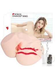 Мастурбатор-полуторс с двойным слоем материала и вибрацией Jenny Onahole Real Vagina - KOKOS - в Вологде купить с доставкой