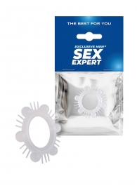 Эластичное эрекционное кольцо с шипиками и шариками - Sex Expert - в Вологде купить с доставкой