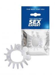 Эластичное эрекционное кольцо с шариками и лучами - Sex Expert - в Вологде купить с доставкой