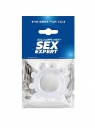 Прозрачное эрекционное кольцо со стимулирующими шариками - Sex Expert - в Вологде купить с доставкой