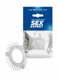 Эластичное эрекционное кольцо с 3 шариками и шипами - Sex Expert - в Вологде купить с доставкой