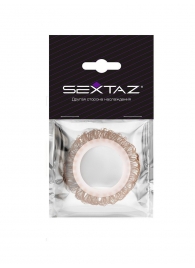 Эрекционное кольцо с бежевыми «ресничками» - Sextaz - в Вологде купить с доставкой