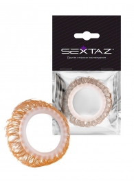 Эрекционное кольцо с бежевыми «ресничками» - Sextaz - в Вологде купить с доставкой