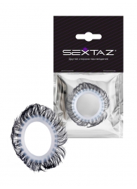 Эластичное эрекционное колечко с черными «ресничками» - Sextaz - в Вологде купить с доставкой