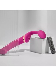 Ярко-розовый безремневой страпон Multi Orgasm Bendable Strap-On size XL с клиторальной стимуляцией - Strap-on-me - купить с доставкой в Вологде