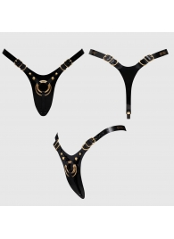 Черный пояс для фиксации насадок Strap-On-Me Leatherette Harness Fabulous - Strap-on-me - купить с доставкой в Вологде