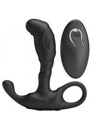 Черный изогнутый массажёр простаты с вибрацией и пультом ДУ - Baile - в Вологде купить с доставкой