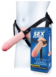Мужской полый страпон на регулируемых ремешках - 22 см. - Sex Expert - купить с доставкой в Вологде