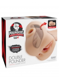 Телесный мастурбатор с вибрацией Double Pounder Vibrating Squeeze Stroker - Pipedream - в Вологде купить с доставкой